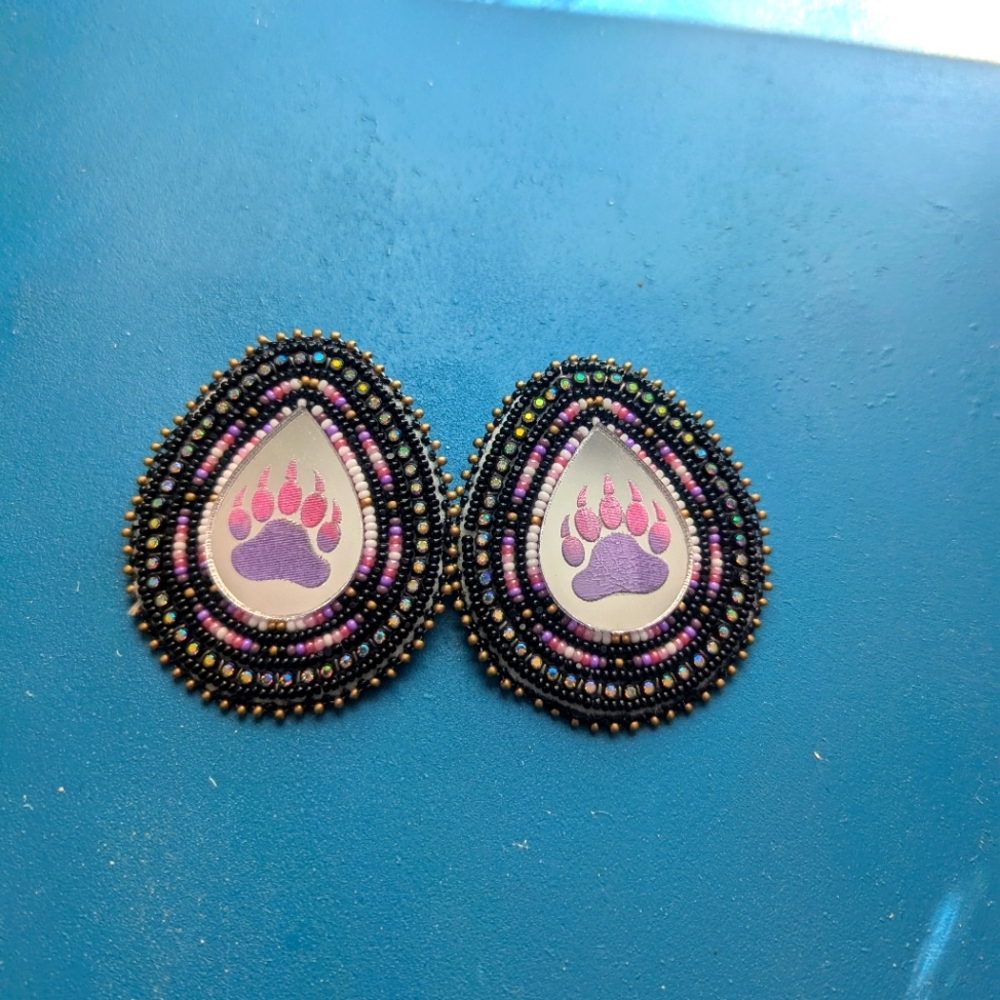 Handmade Beaded Teardrop Earrings